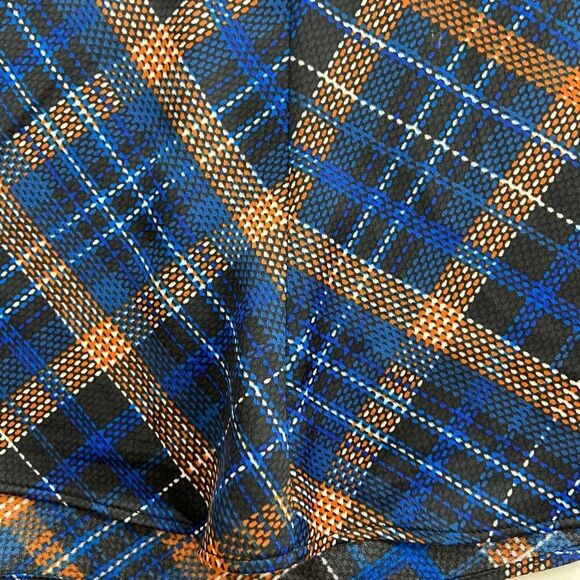 Calvin Klein blue orange plaid v neck sleeveless tank blouse top NWT womens S - Picture 2 of 6